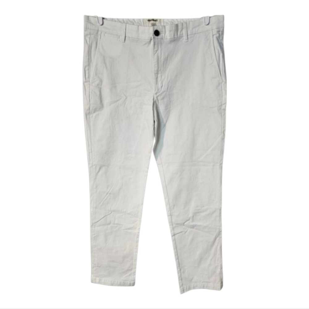 Mens GOODTHREADS White Pants Sz 38x32 Flat Front NWT